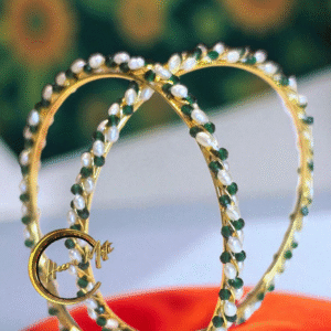 Parrot Green combination Pearl Bangle