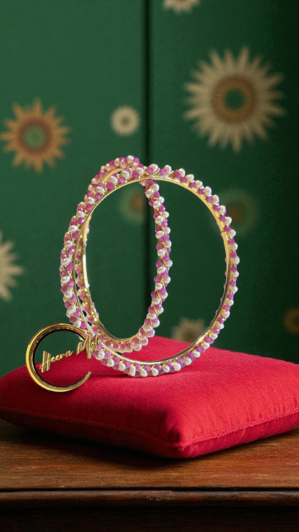 Pink combination Pearl Bangle - Image 3