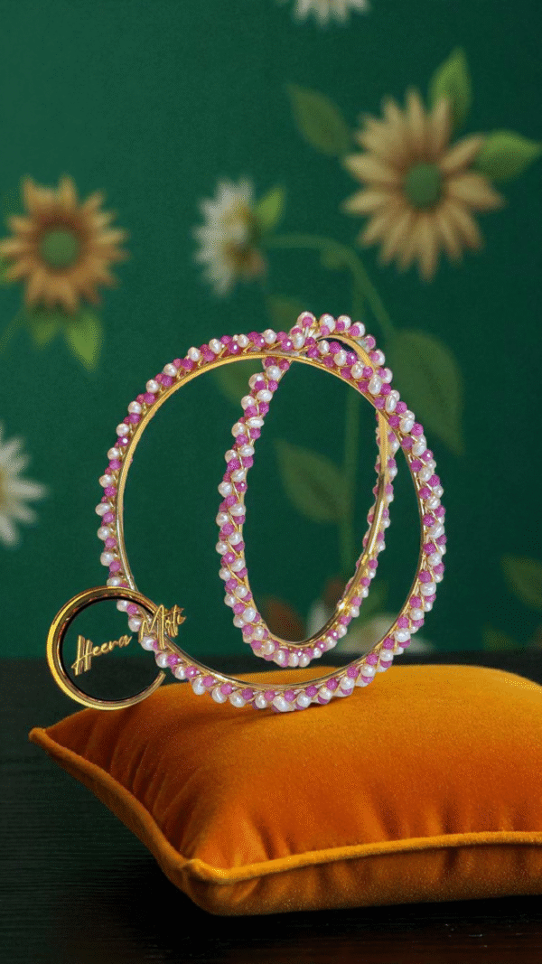 Pink combination Pearl Bangle - Image 2