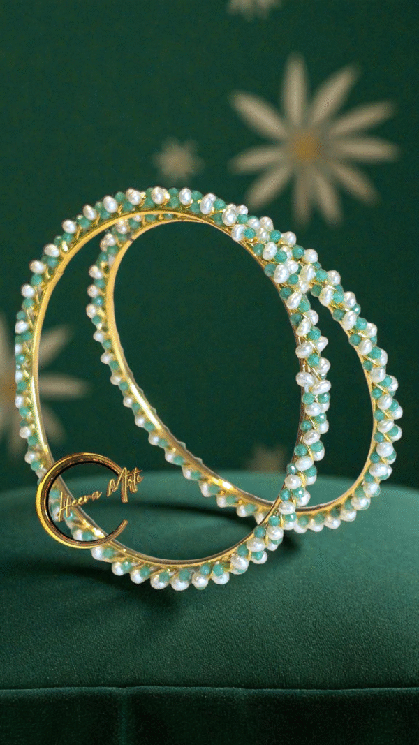 Green combination Pearl Bangle - Image 2