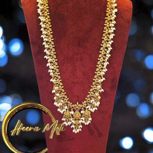 Tri-Nakshi Guttapusalu Long Necklace