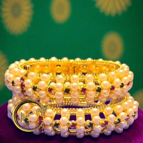 Semi Round Pearl Bangle